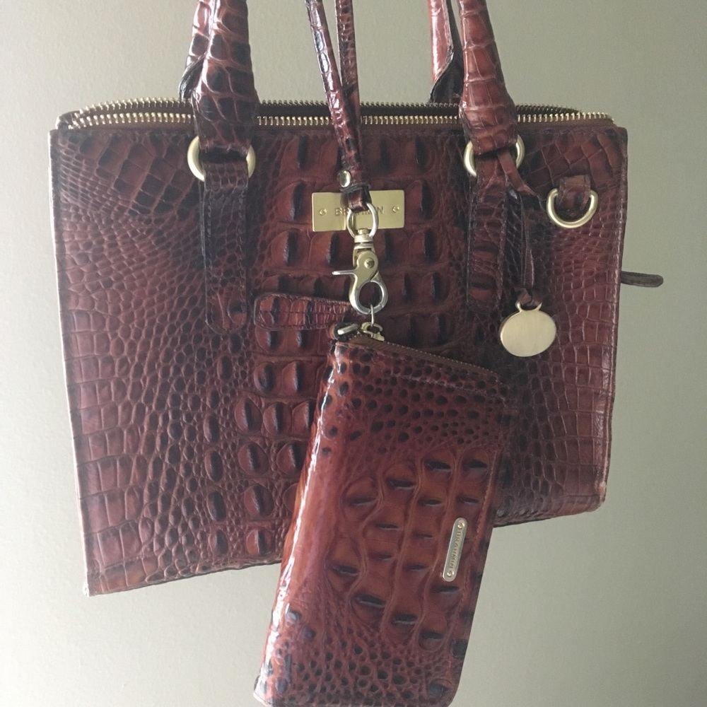Brahmin Pecan Handbag and Wallet